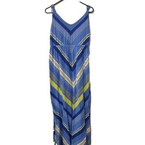 Old Navy Sundress Womens XL Blue White  Maxi Adjustable Straps